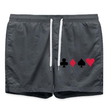 Chacun des quatre costumes cartes de poker de - Short de bain - charbon - Devant - AI Model Male 185 light (185cm)