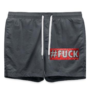 #Fuck graffiti - Swim Trunks - anthracite - Front - AI Model Male 185 light (185cm)