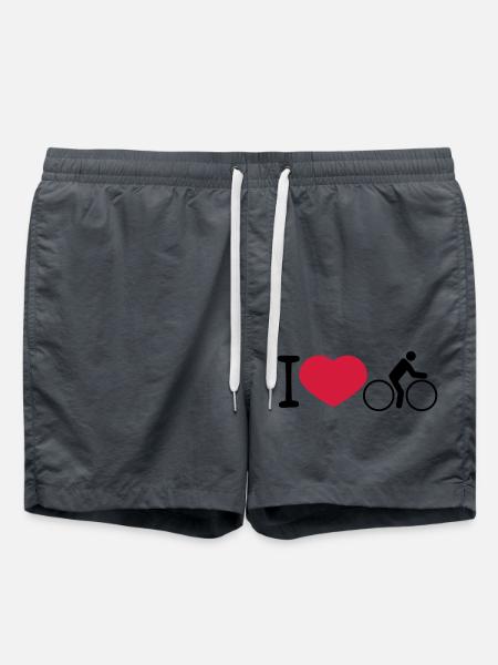 i love coeur amour vélo coureur biker spor - Short de bain - charbon