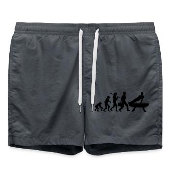 evolution gymnastics silhouette man on pommel - Swim Trunks - anthracite - Front - AI Model Male 185 light (185cm)