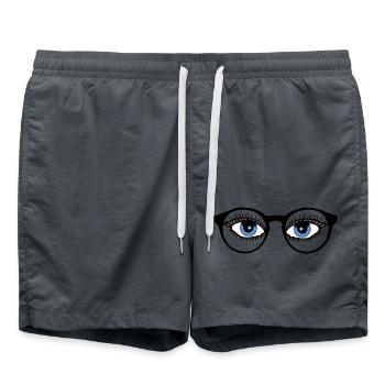 Brille Augen Sehen -Hinsehen - Beobachten - Badeshorts - Anthrazit - Vorne - AI Model Male 185 light (185cm)