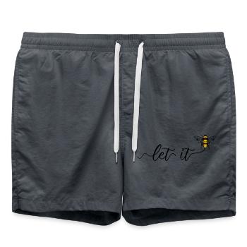 Süßes Bienen Imker Let It Bee Biene Honig Sommer - Badeshorts - Anthrazit - Vorne - AI Model Male 185 light (185cm)
