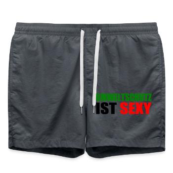 Umweltschutz - Badeshorts - Anthrazit - Vorne - AI Model Male 185 light (185cm)