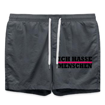 Ich hasse menschen - Badeshorts - Anthrazit - Vorne - AI Model Male 185 light (185cm)