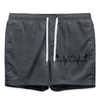 Handball Herzschlag EKG Handballer Handballspieler - Badeshorts - Anthrazit - Vorne - AI Model Male 185 light (185cm)