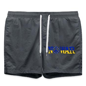 PAS DE GUERRE EN EUROPE | Contre le mouvement de guerre et de paix de l’UE - Short de bain - charbon - Devant - AI Model Male 185 light (185cm)