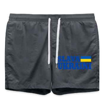 Slava ukraini - Short de bain - charbon - Devant - AI Model Male 185 light (185cm)
