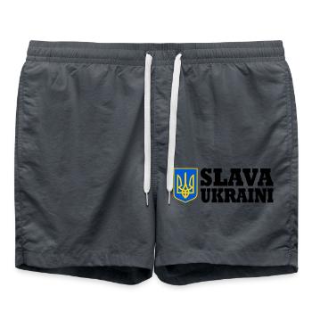 Slava ukraini - Badeshorts - Anthrazit - Vorne - AI Model Male 185 light (185cm)