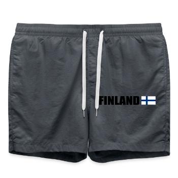Finnland - Badeshorts - Anthrazit - Vorne - AI Model Male 185 light (185cm)