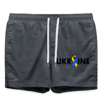 Ukraine - Badeshorts - Anthrazit - Vorne - AI Model Male 185 light (185cm)