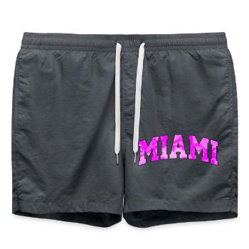 Miami-Logo: College-Design mit tropischem Flair - Badeshorts - Anthrazit - Vorne - AI Model Male 185 light (185cm)