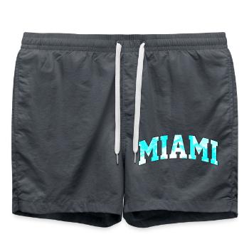 Miami-Logo: College-Design mit tropischem Flair - Badeshorts - Anthrazit - Vorne - AI Model Male 185 light (185cm)