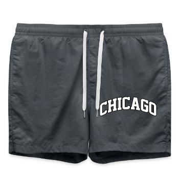 Chicago logo: Collegiate design with urban style - Swim Trunks - anthracite - Front - AI Model Male 185 light (185cm)