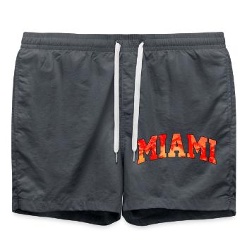 Miami-Logo: College-Design mit tropischem Flair - Badeshorts - Anthrazit - Vorne - AI Model Male 185 light (185cm)