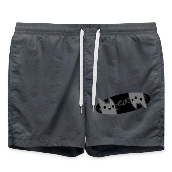 Cats Logo Text Meow - Swim Trunks - anthracite - Front - AI Model Male 185 light (185cm)