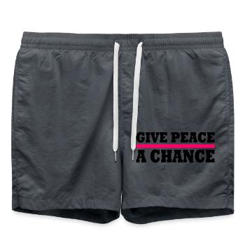 Give peace a chance - Swim Trunks - anthracite - Front - AI Model Male 185 light (185cm)
