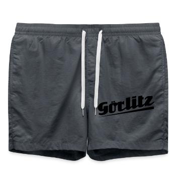 Görlitz - Textdesign mit Stadtnamen - Badeshorts - Anthrazit - Vorne - AI Model Male 185 light (185cm)
