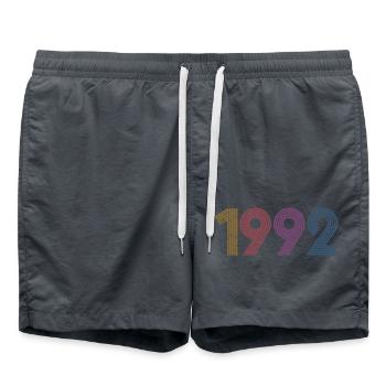 Cool Retro 1992, 30 ans, cadeau de 30e anniversaire - Short de bain - charbon - Devant - AI Model Male 185 light (185cm)