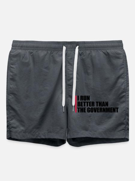run better than government - Swim Trunks - anthracite