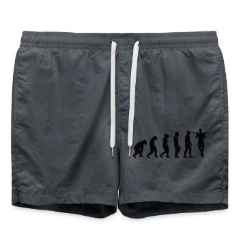 Fitness Muskel Sportler Bodybuilder Krafttraining - Badeshorts - Anthrazit - Vorne - AI Model Male 185 light (185cm)