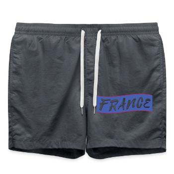 FRANCE lettrage perforé Vectorgraphic - Short de bain - charbon - Devant - AI Model Male 185 light (185cm)