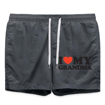 I love my grandma heart shirt - Swim Trunks - anthracite - Front - AI Model Male 185 light (185cm)