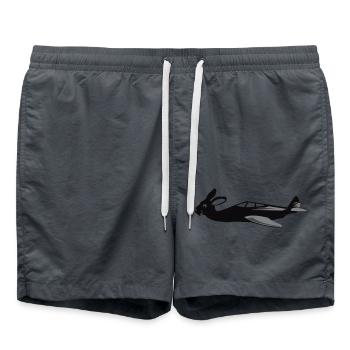Bunny Air fliegender Hase spread VECTORGRAPHIC - Badeshorts - Anthrazit - Vorne - AI Model Male 185 light (185cm)