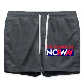 The Power of NOrWay - Swim Trunks - anthracite - Front - AI Model Male 185 light (185cm)