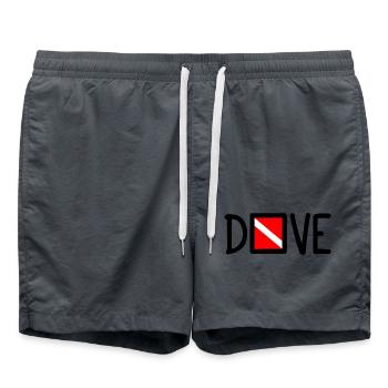 Dive Diver Down Flag Scuba Diving Taucher Tauchen - Swim Trunks - anthracite - Front - AI Model Male 185 light (185cm)