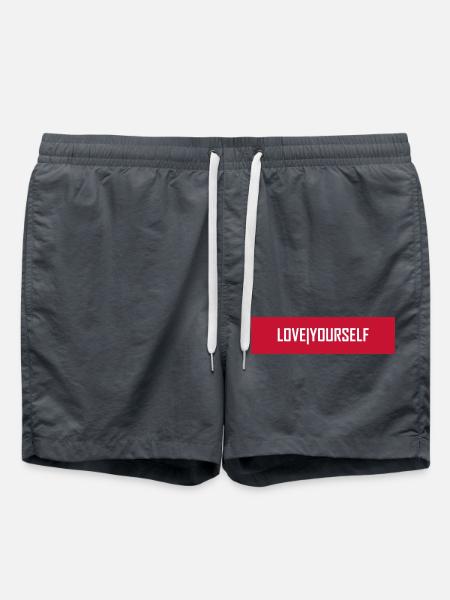 Love yourself - Badeshorts - Anthrazit