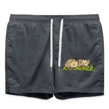 Katzen - Badeshorts - Anthrazit - Vorne - AI Model Male 185 light (185cm)