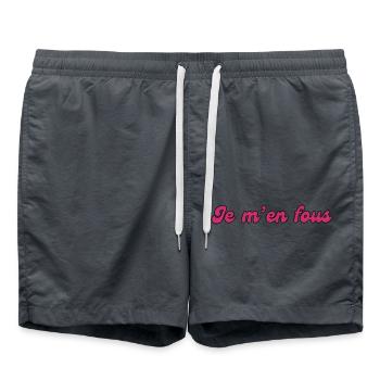 I Don't Care - Quote Gift Idea - Swim Trunks - anthracite - Front - AI Model Male 185 light (185cm)
