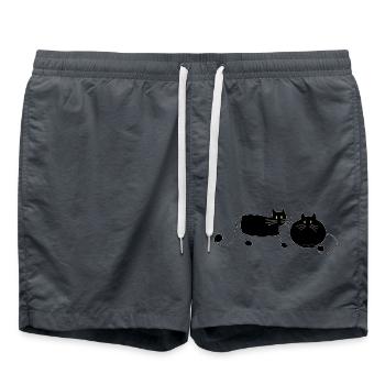 Katzen - Badeshorts - Anthrazit - Vorne - AI Model Male 185 light (185cm)