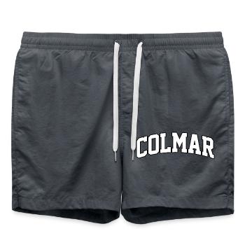 Colmar logo: Collegiate design with Alsatian charm - Swim Trunks - anthracite - Front - AI Model Male 185 light (185cm)