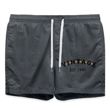 Vintage is 1947 - Swim Trunks - anthracite - Front - AI Model Male 185 light (185cm)