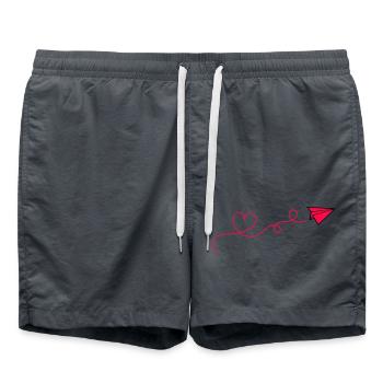Coeur d’avion en papier - Short de bain - charbon - Devant - AI Model Male 185 light (185cm)