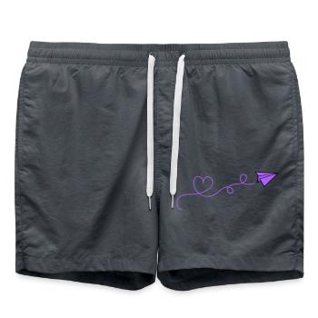 Coeur d’avion en papier - Short de bain - charbon - Devant - AI Model Male 185 light (185cm)