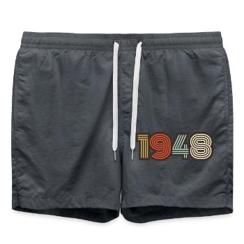 1948 Retro Vintage - Swim Trunks - anthracite - Front - AI Model Male 185 light (185cm)