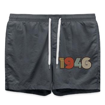 1946 retro vintage - Swim Trunks - anthracite - Front - AI Model Male 185 light (185cm)