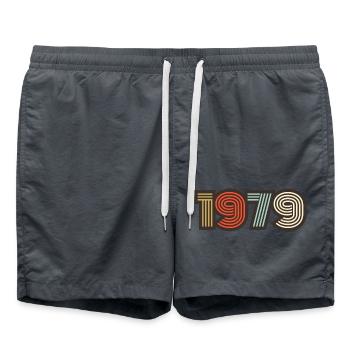 1979 retro vintage - Swim Trunks - anthracite - Front - AI Model Male 185 light (185cm)