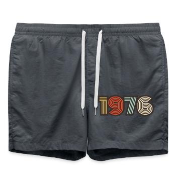 1976 retro vintage - Swim Trunks - anthracite - Front - AI Model Male 185 light (185cm)
