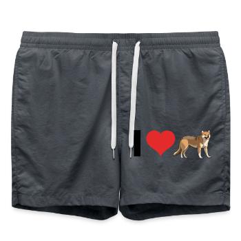 I love Shiba Inus - Cute Pet Dog Design - Swim Trunks - anthracite - Front - AI Model Male 185 light (185cm)