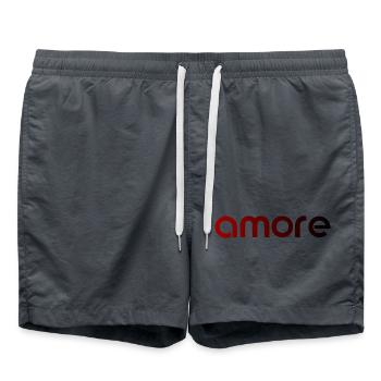 amore - Italia - Italy - Love Italian Love - Swim Trunks - anthracite - Front - AI Model Male 185 light (185cm)