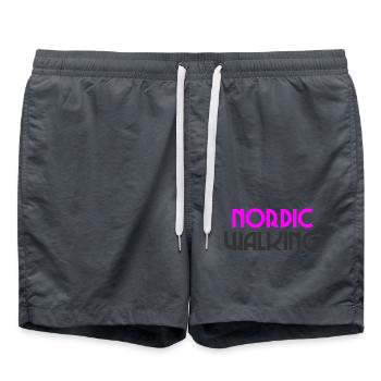 Nordic Walking - Sport - Ausdauersprt - Gehen - Badeshorts - Anthrazit - Vorne - AI Model Male 185 light (185cm)