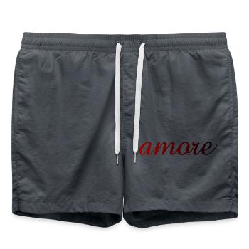 amore - Italia - Italy - Love Italian Love - Swim Trunks - anthracite - Front - AI Model Male 185 light (185cm)