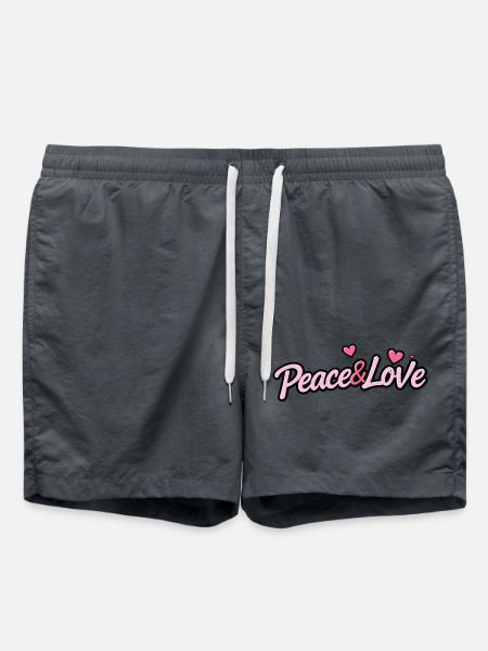 Frieden und Liebe - Badeshorts - Anthrazit