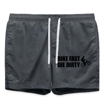 Bike fast die dirty - Badeshorts - Anthrazit - Vorne - AI Model Male 185 light (185cm)