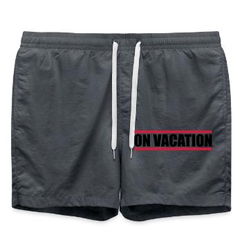 on vacation mode red bars holiday holiday fun - Swim Trunks - anthracite - Front - AI Model Male 185 light (185cm)