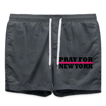 New York / Pray For New York - Badeshorts - Anthrazit - Vorne - AI Model Male 185 light (185cm)