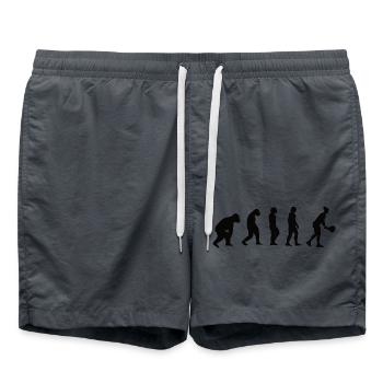 Tennis Evolution Tennisspieler Tennisliebhaber - Badeshorts - Anthrazit - Vorne - AI Model Male 185 light (185cm)